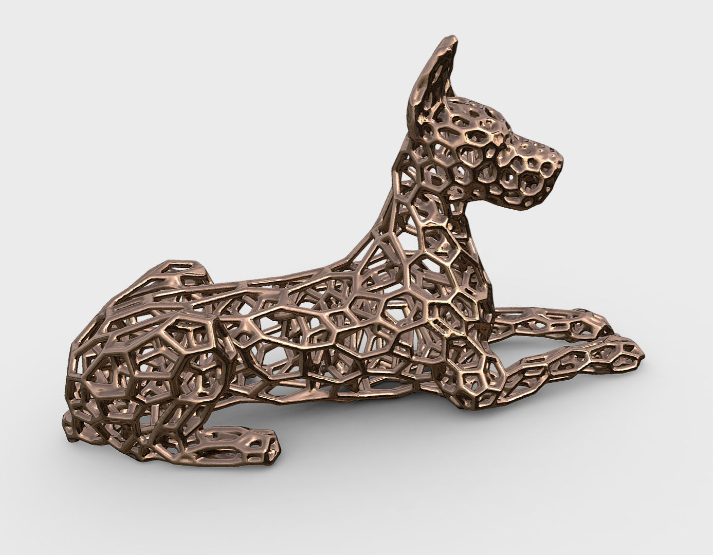 great dane dog Voronoi Style  3D print model_4