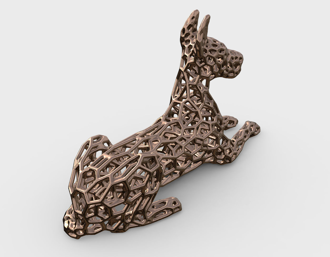 great dane dog Voronoi Style  3D print model_3