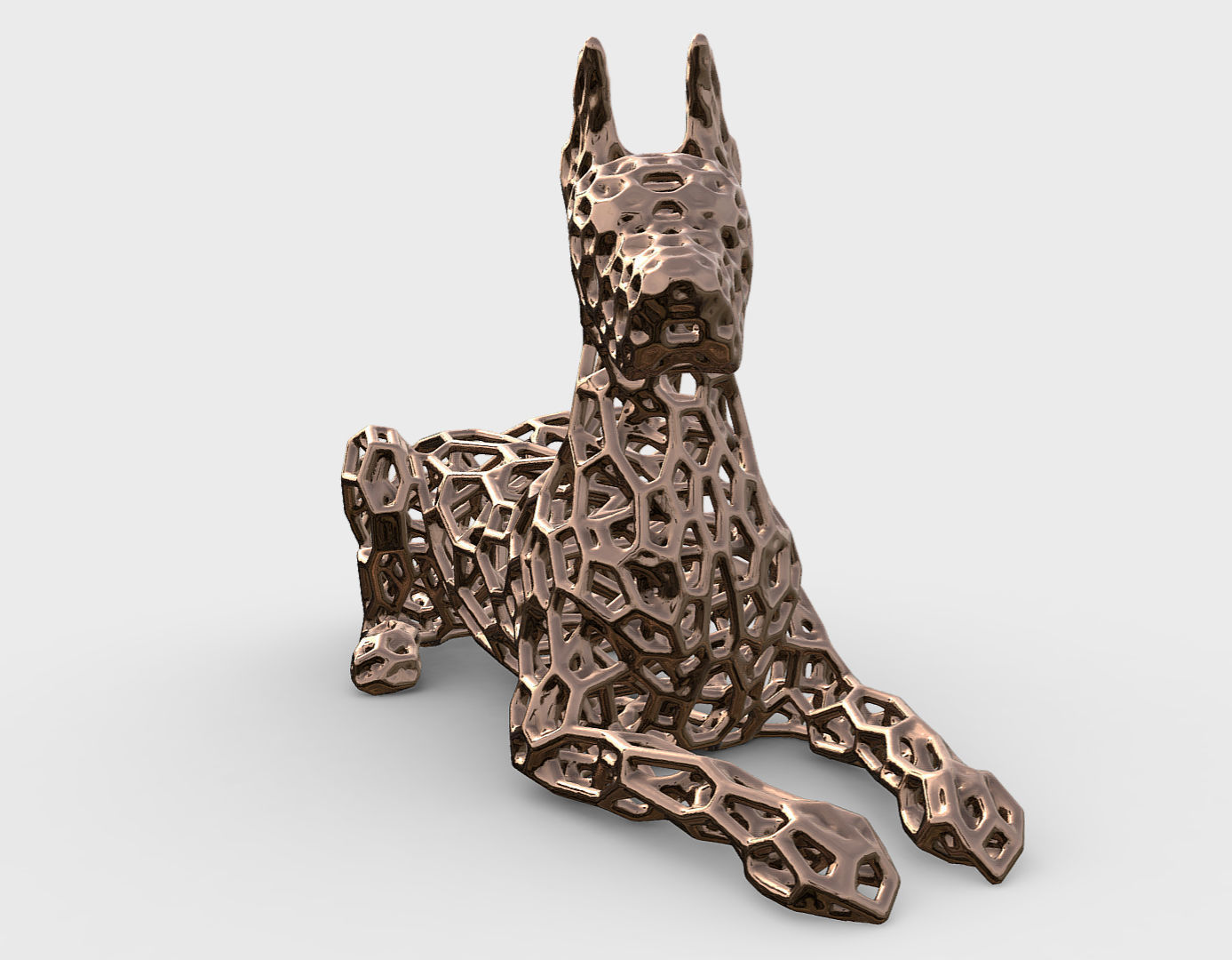 great dane dog Voronoi Style  3D print model_6