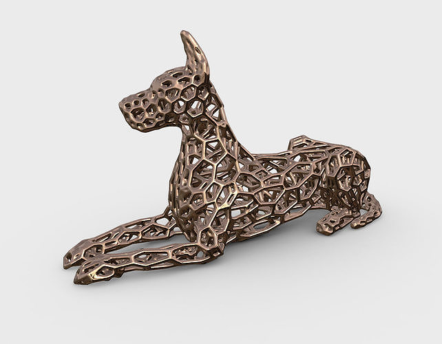 great dane dog Voronoi Style  3D print model