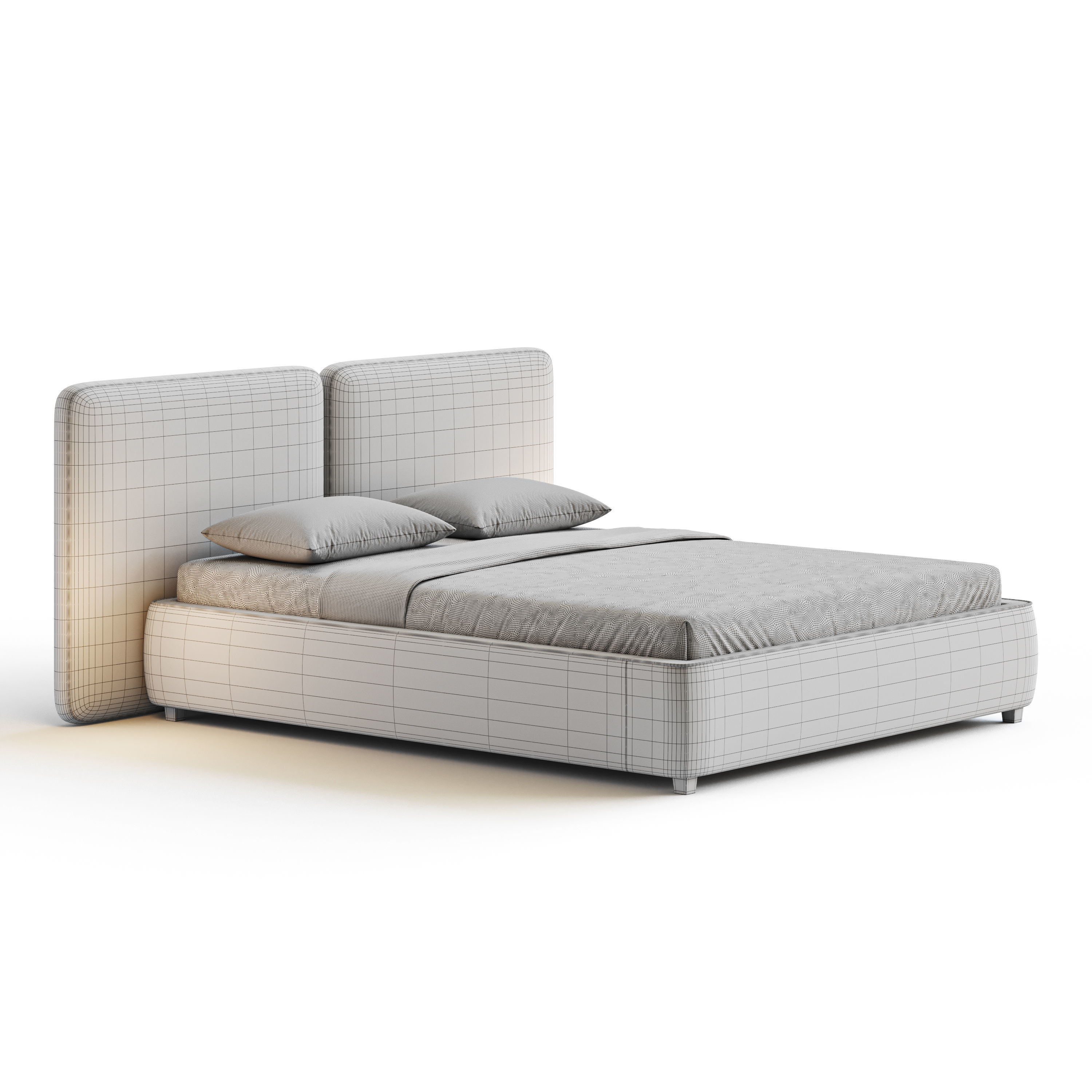 Tadao bed with compartment 3D model_13