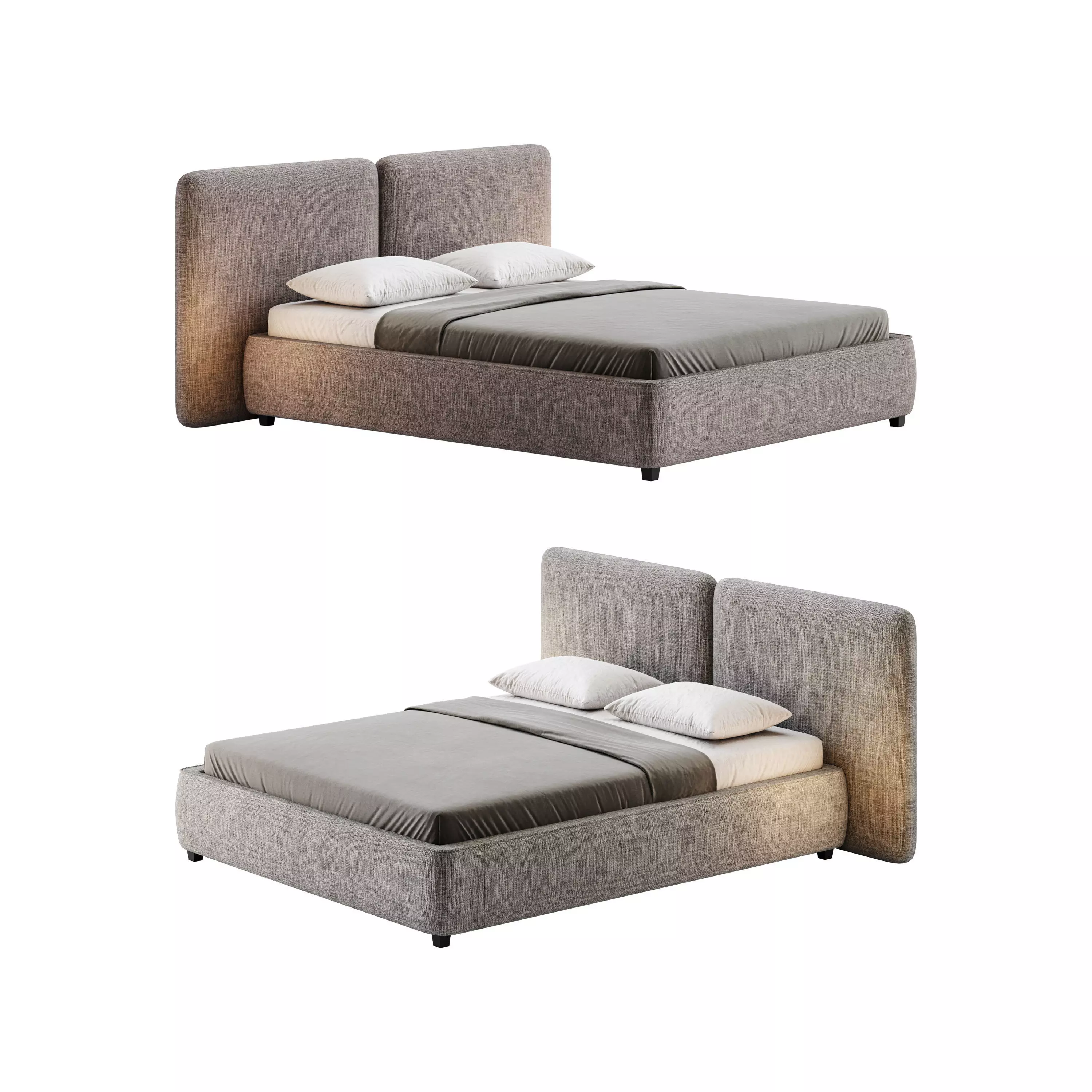 Tadao bed with compartment 3D model_0