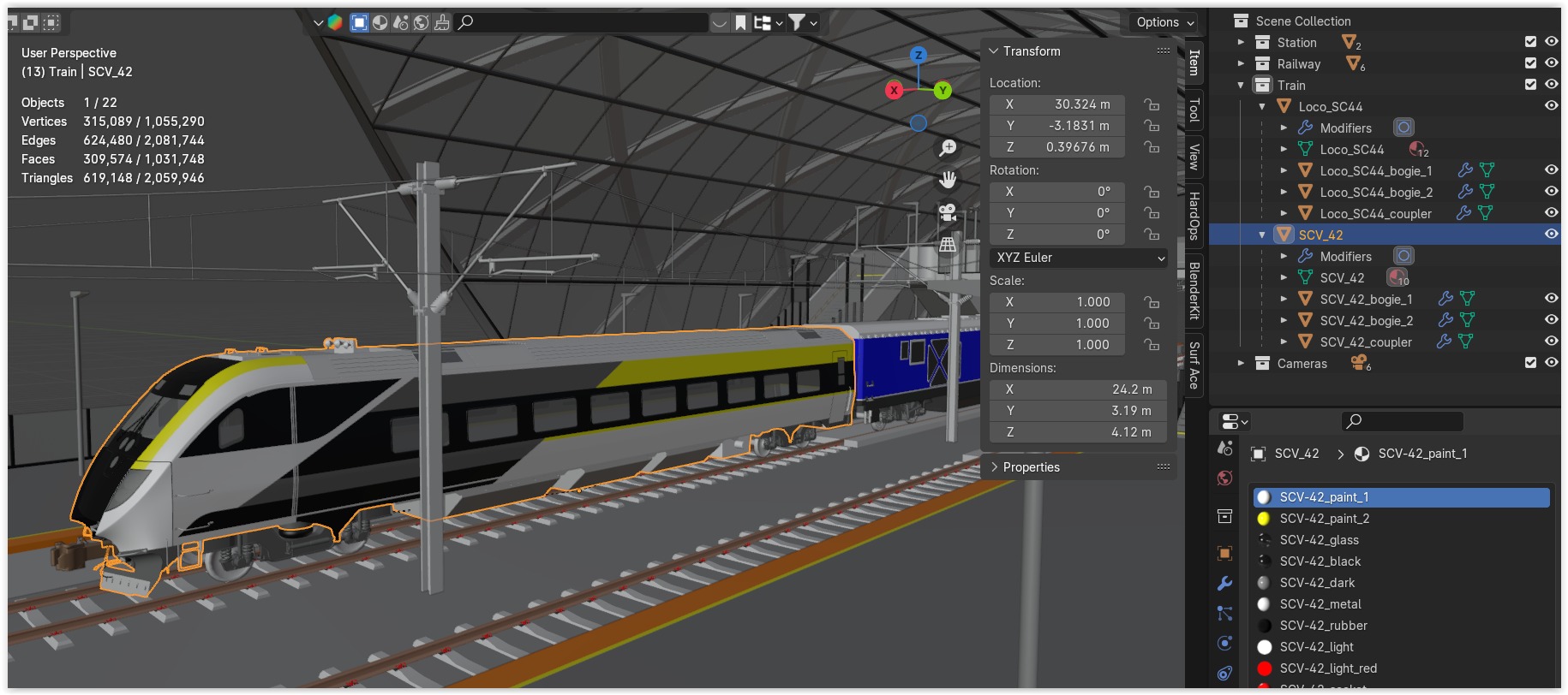 American train station 3D model_13