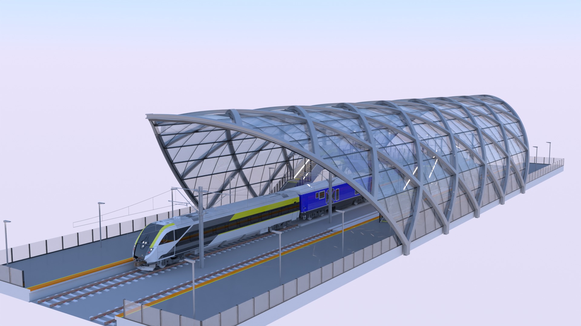 American train station 3D model_4