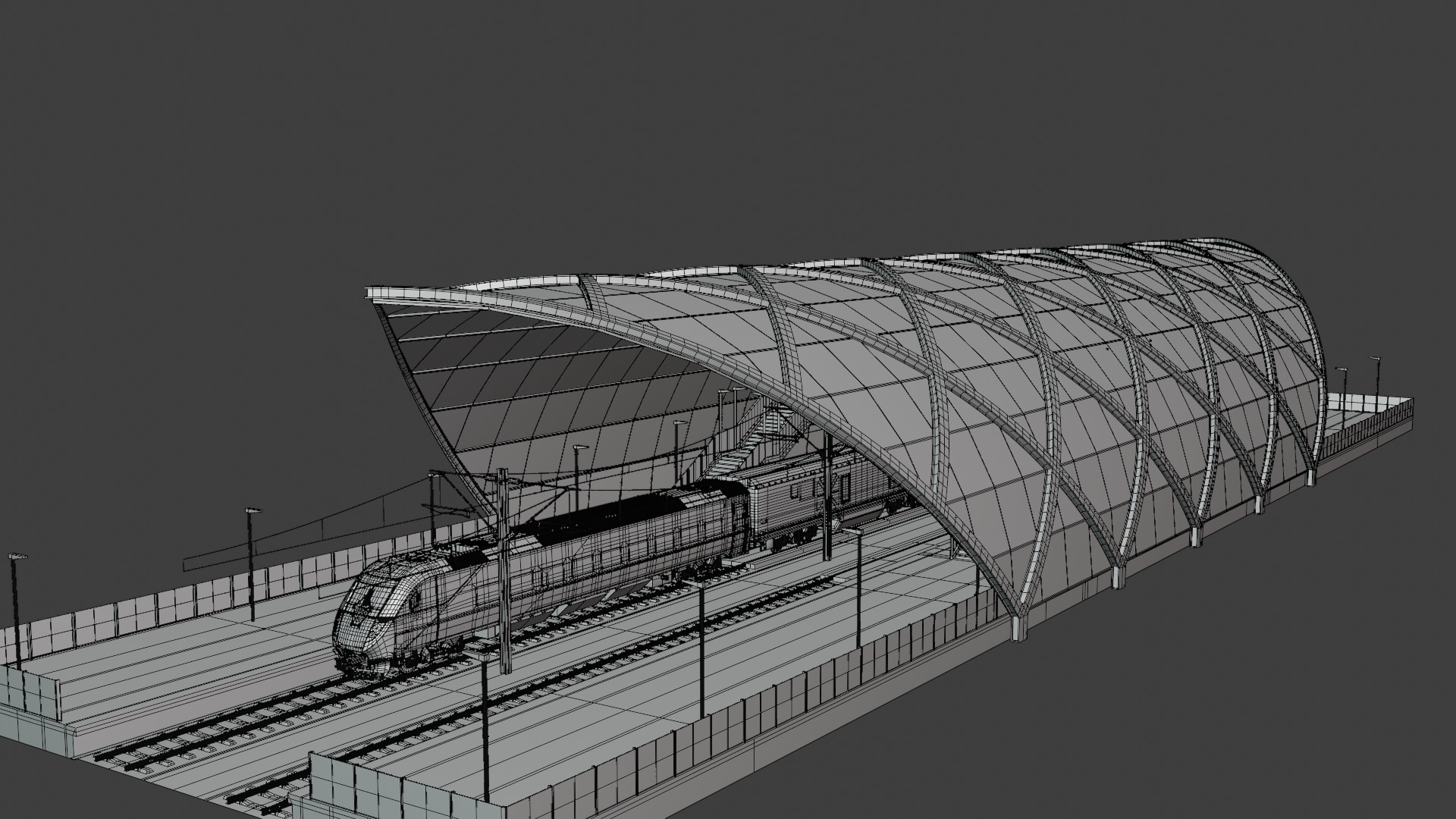 American train station 3D model_5