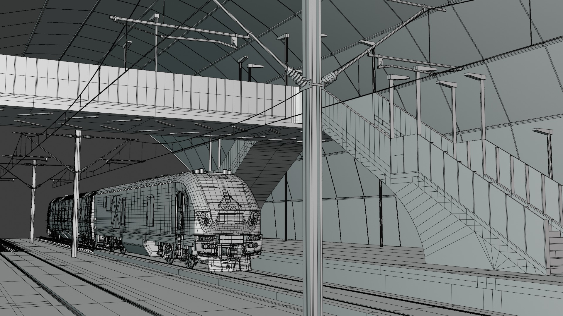 American train station 3D model_7