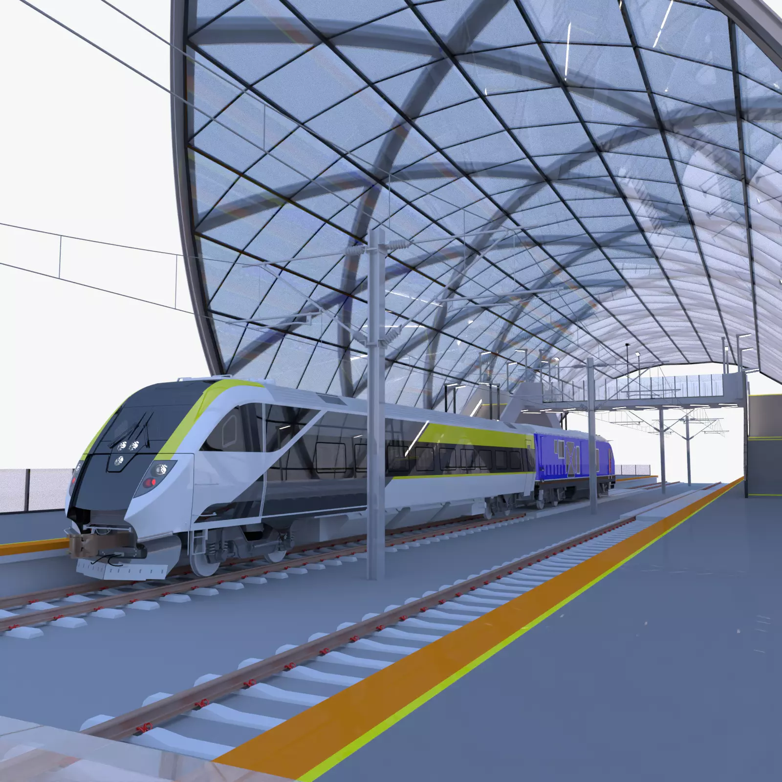 American train station 3D model_0