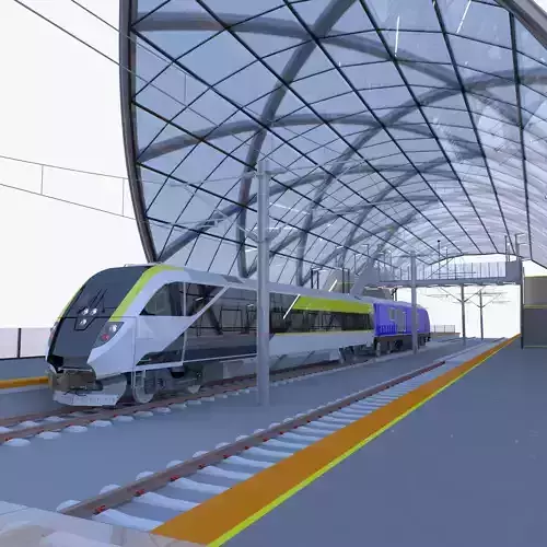 American train station 3D model