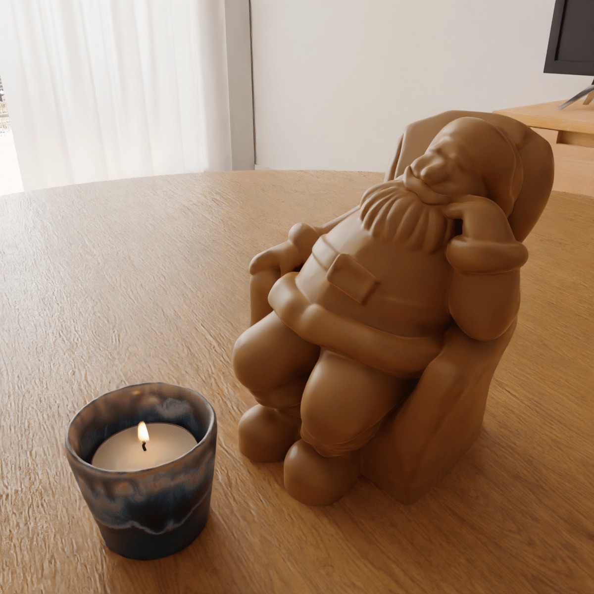 Sleepy Santa Claus decoration stl for 3D print 3D print model_3