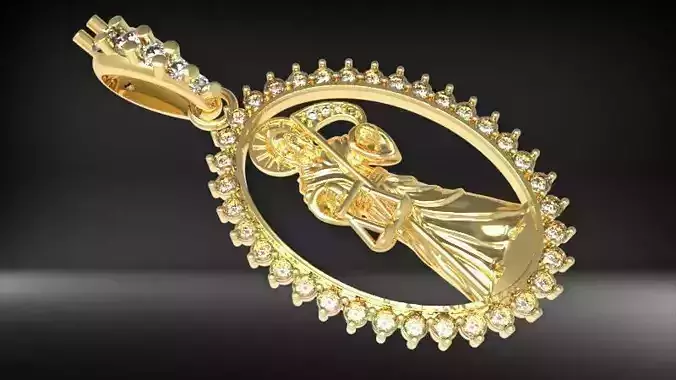 Holy Death Pendant 3D STL 3DM Skull Santa Muerte