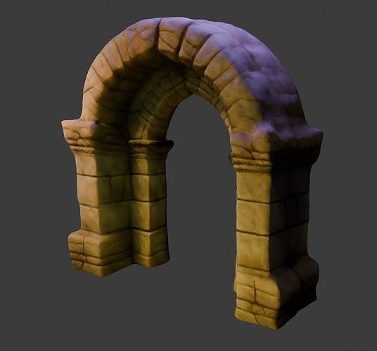 Stone Pillar Archway 4 Low-poly 3D model