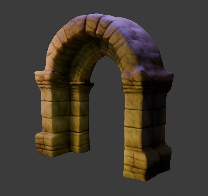 Stone Pillar Archway 4 Low-poly 3D model_1