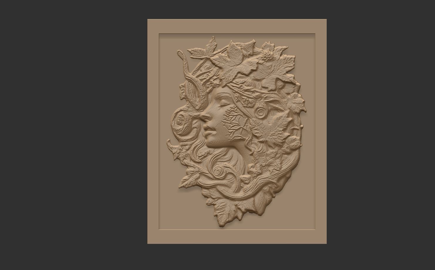 girl frame wall decor  3D print model_8
