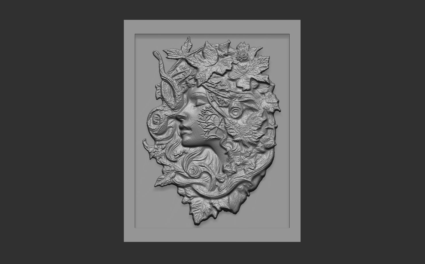 girl frame wall decor  3D print model_7