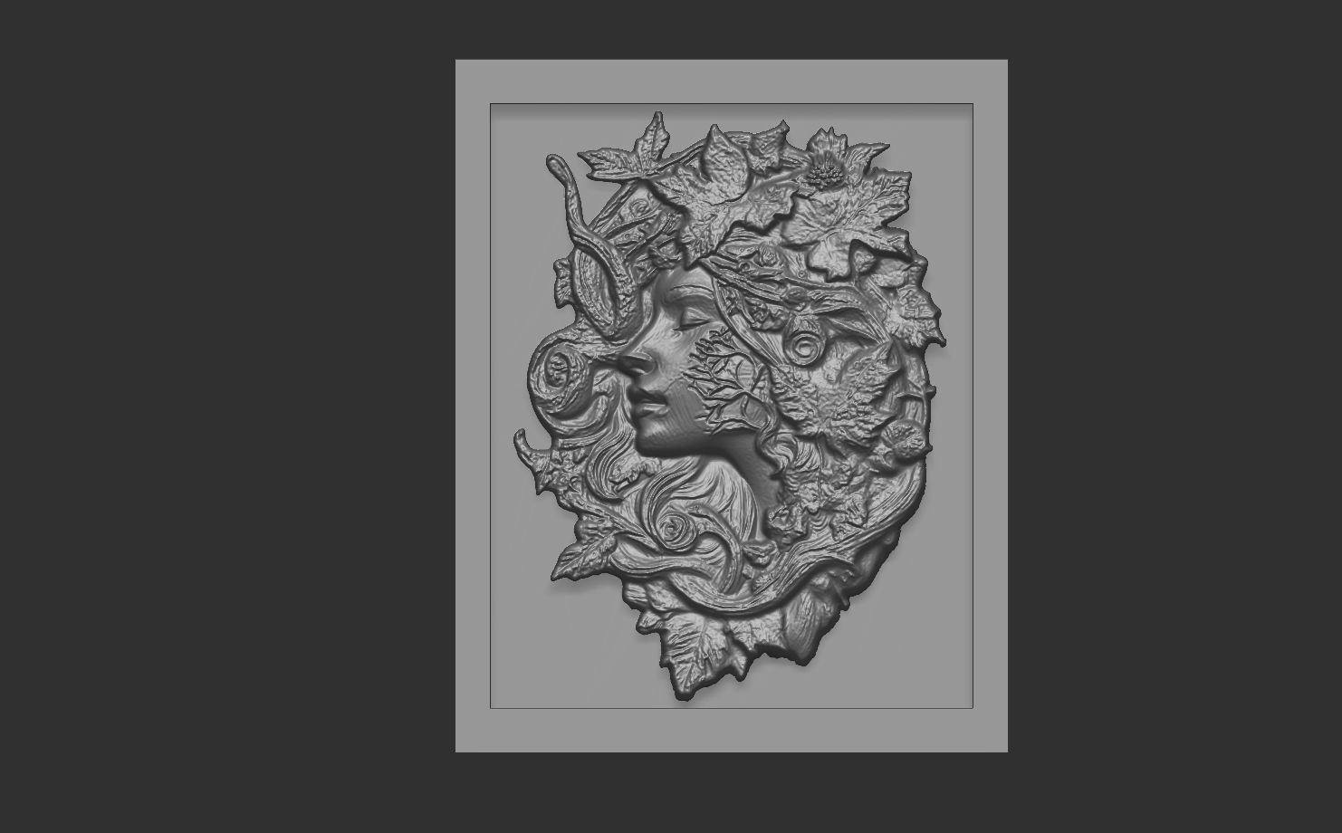 girl frame wall decor  3D print model_5