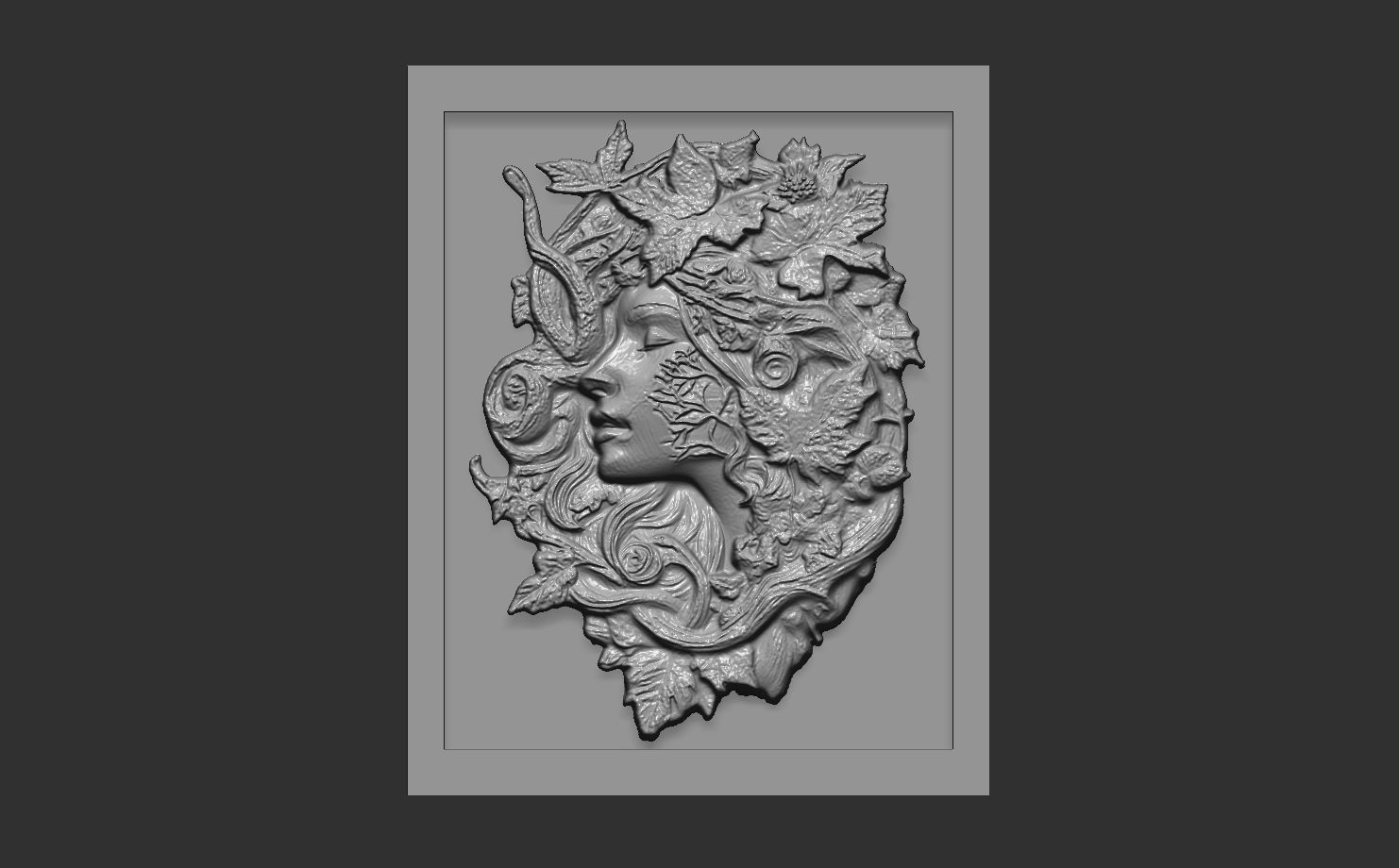 girl frame wall decor  3D print model_12