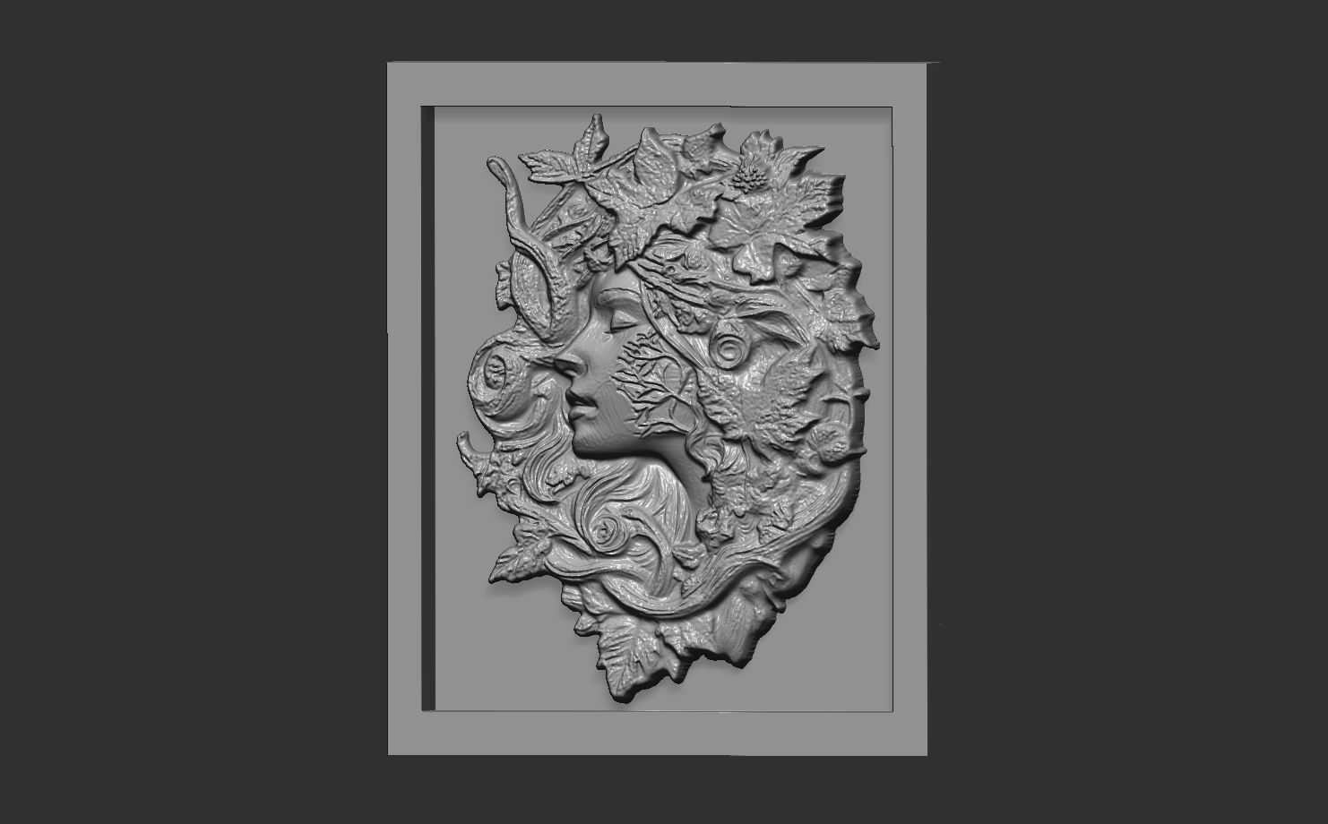 girl frame wall decor  3D print model_11