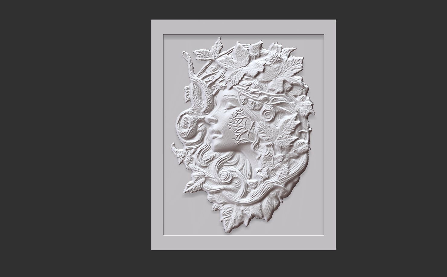 girl frame wall decor  3D print model_4