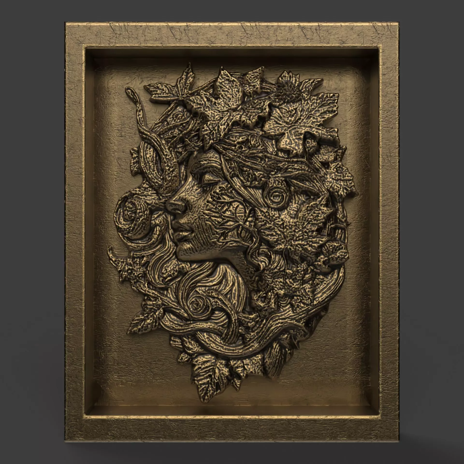 girl frame wall decor  3D print model_0