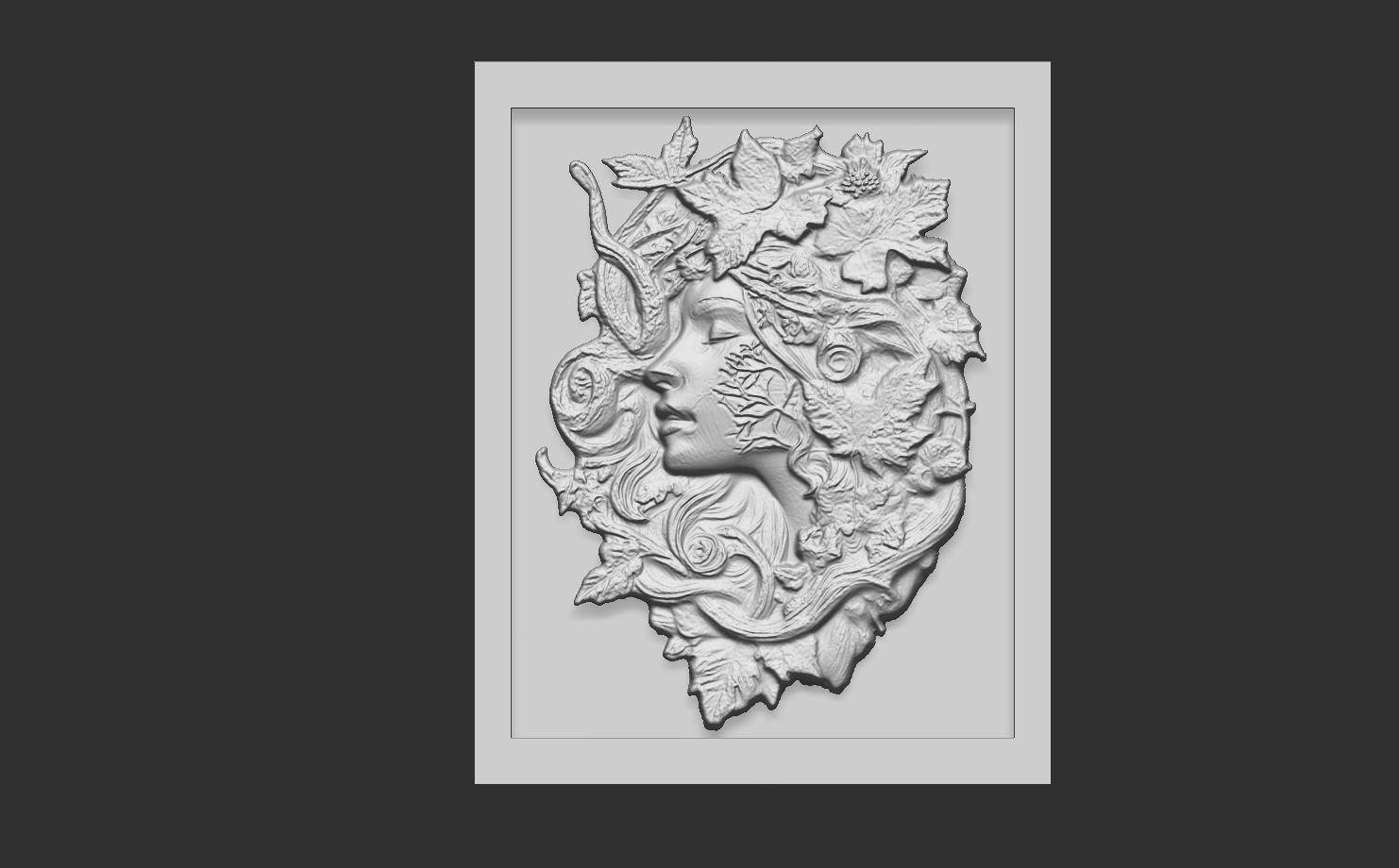 girl frame wall decor  3D print model_14