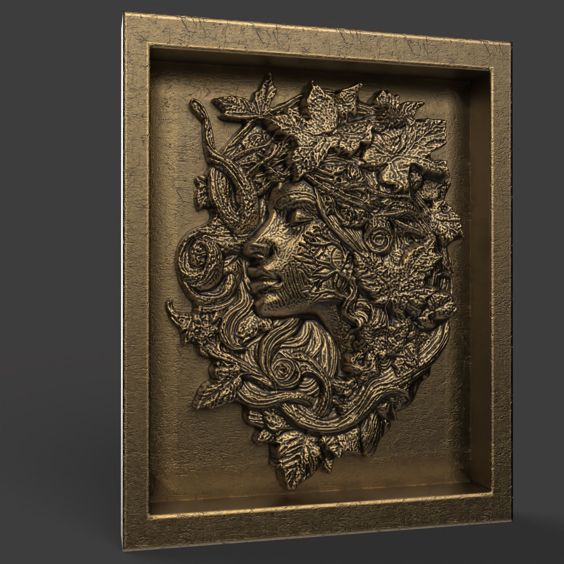 girl frame wall decor  3D print model_1
