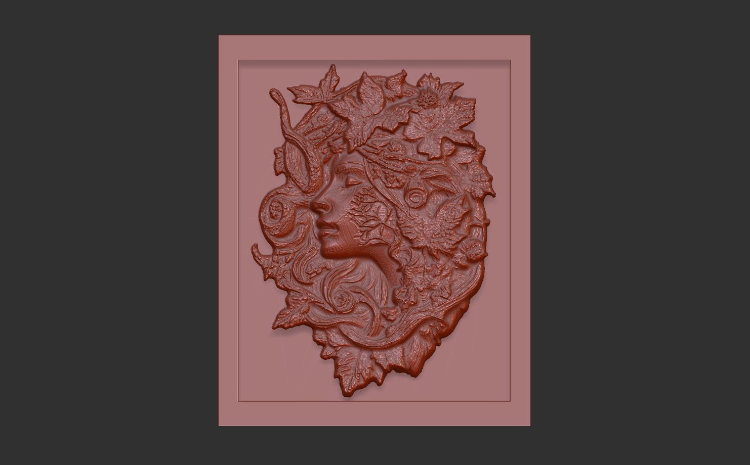 girl frame wall decor  3D print model_10