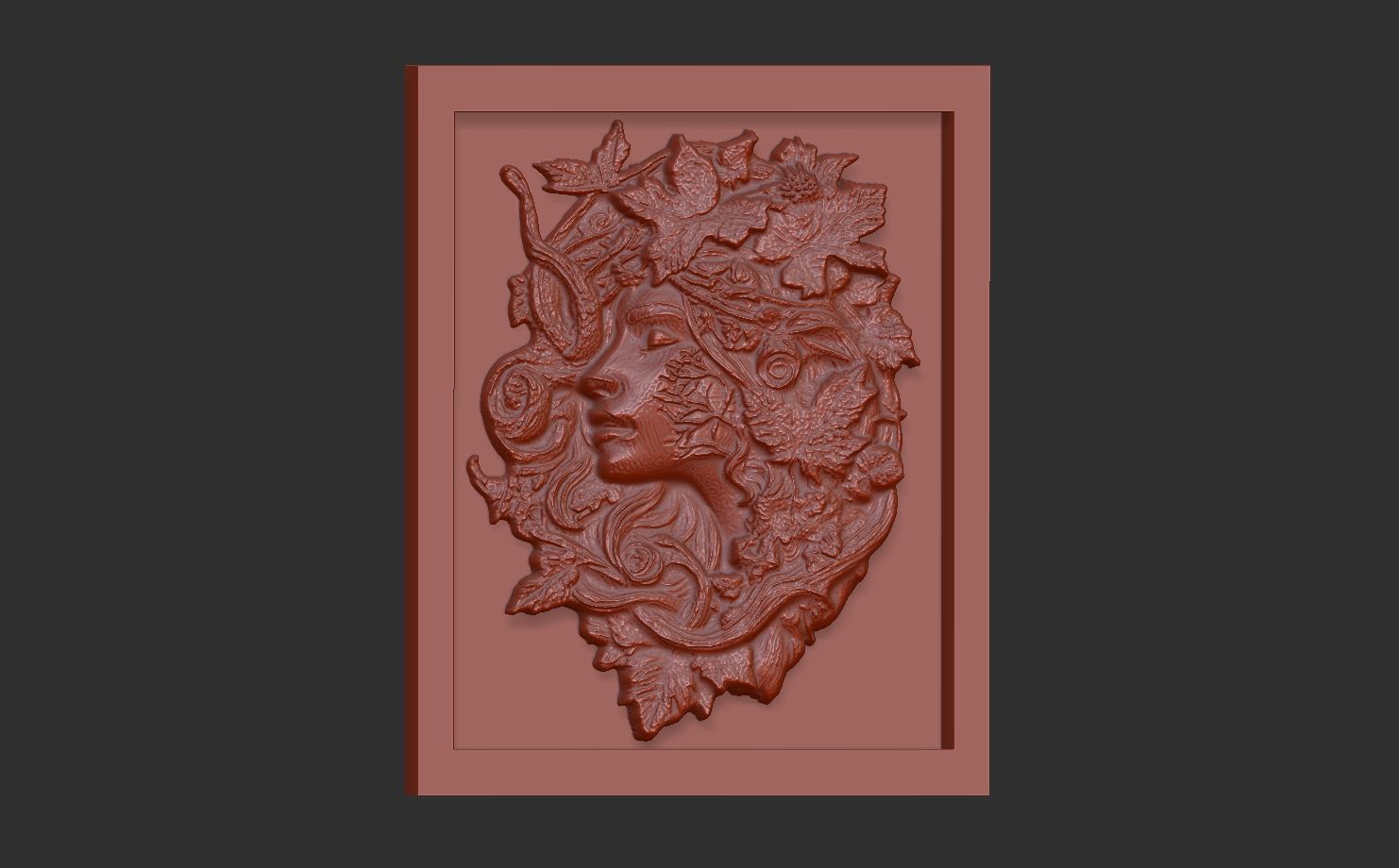 girl frame wall decor  3D print model_3