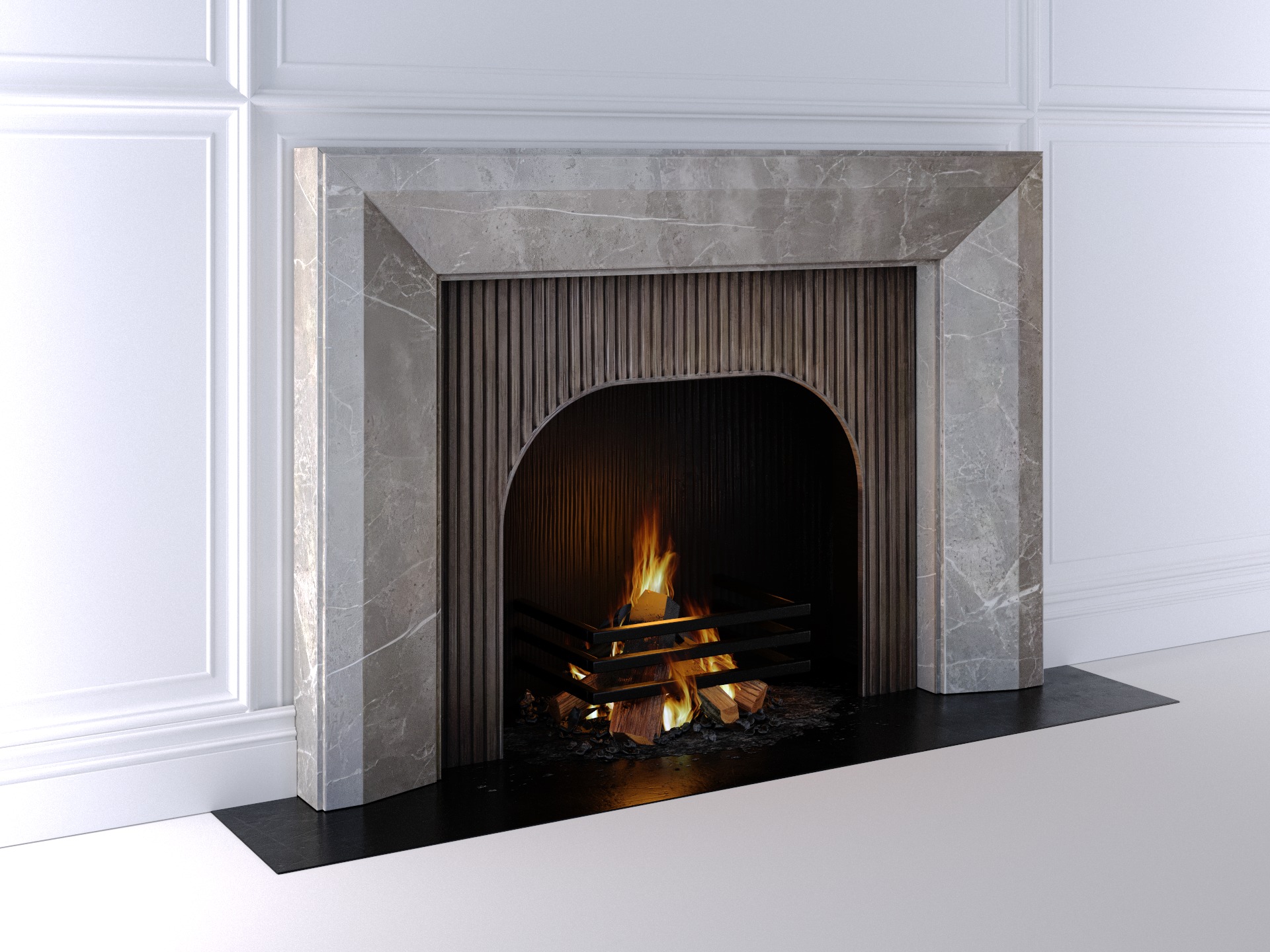 Fireplace - Drayton - Fior di Bosco Victoria Stone Low-poly 3D model_9