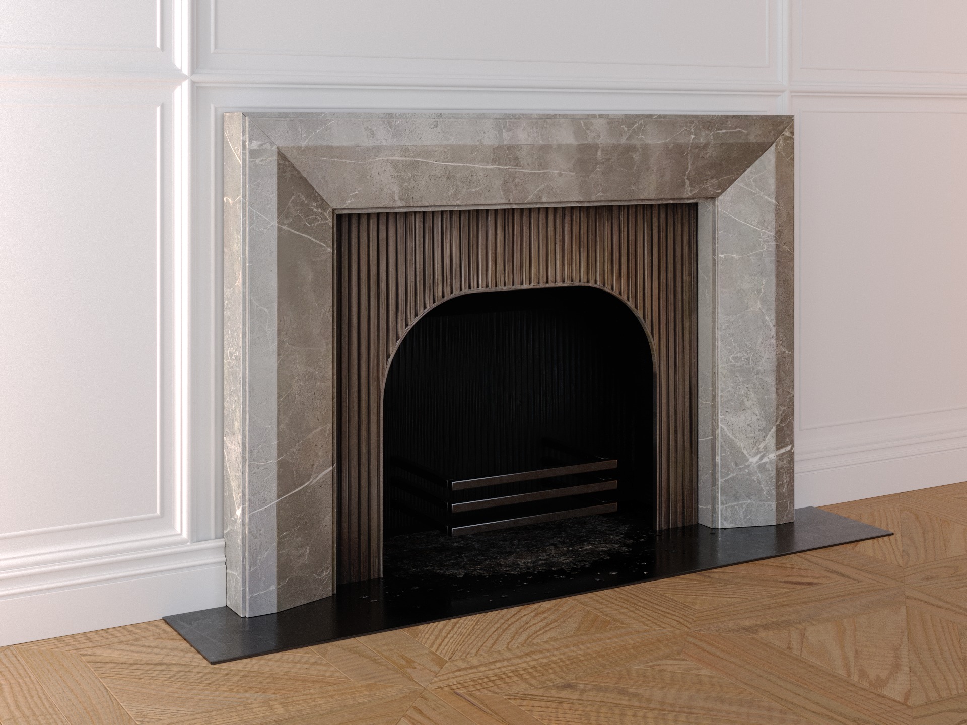 Fireplace - Drayton - Fior di Bosco Victoria Stone Low-poly 3D model_8