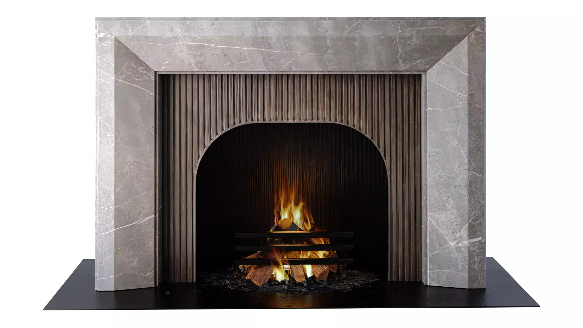 Fireplace - Drayton - Fior di Bosco Victoria Stone Low-poly 3D model_0