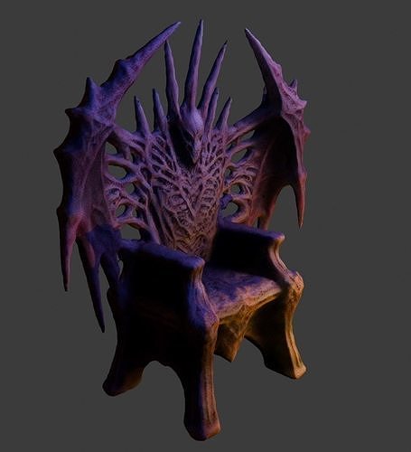 Demon Throne 4 Low-poly 3D model