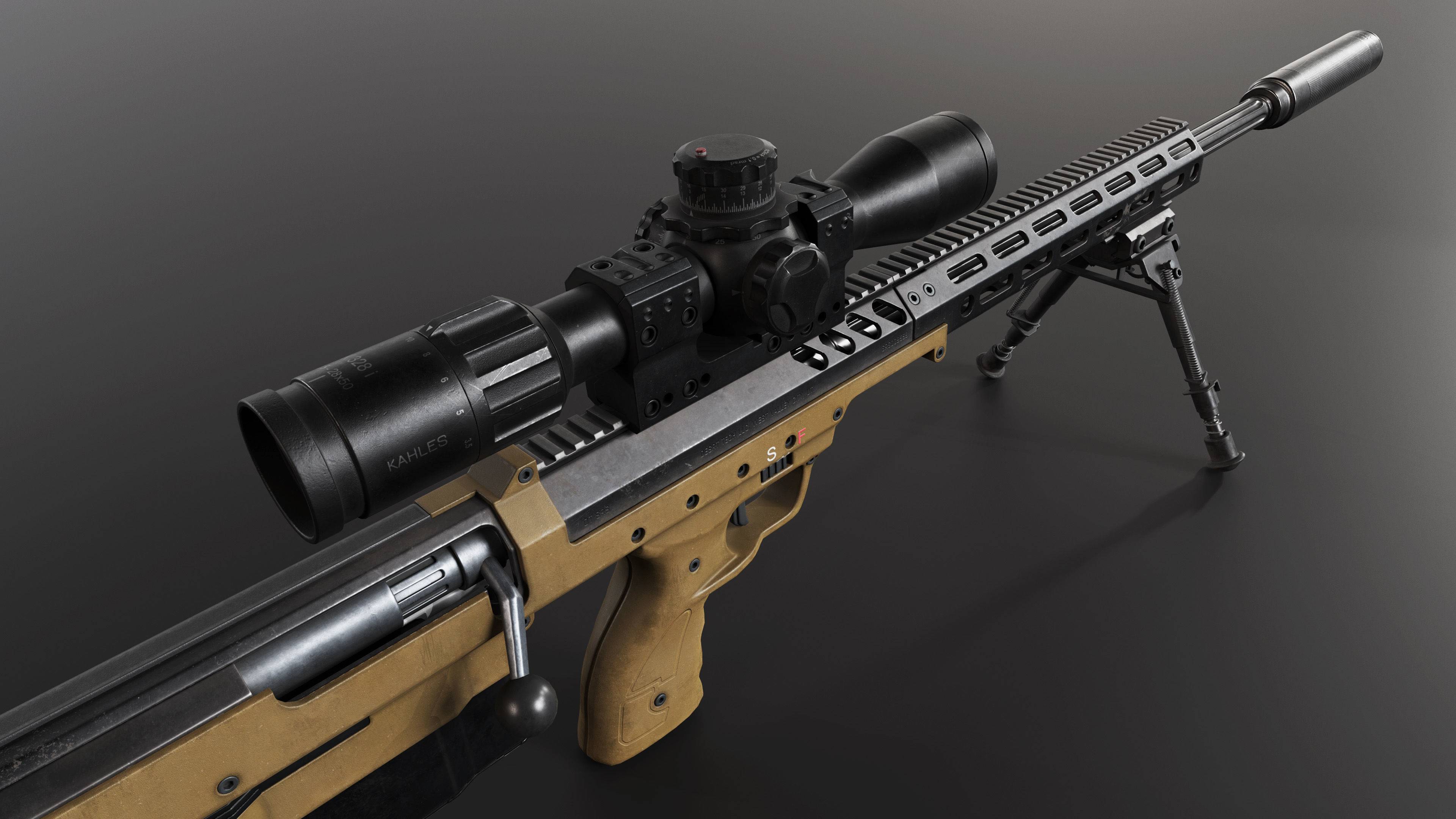 Sniper rifle SRS A2 3D model_5