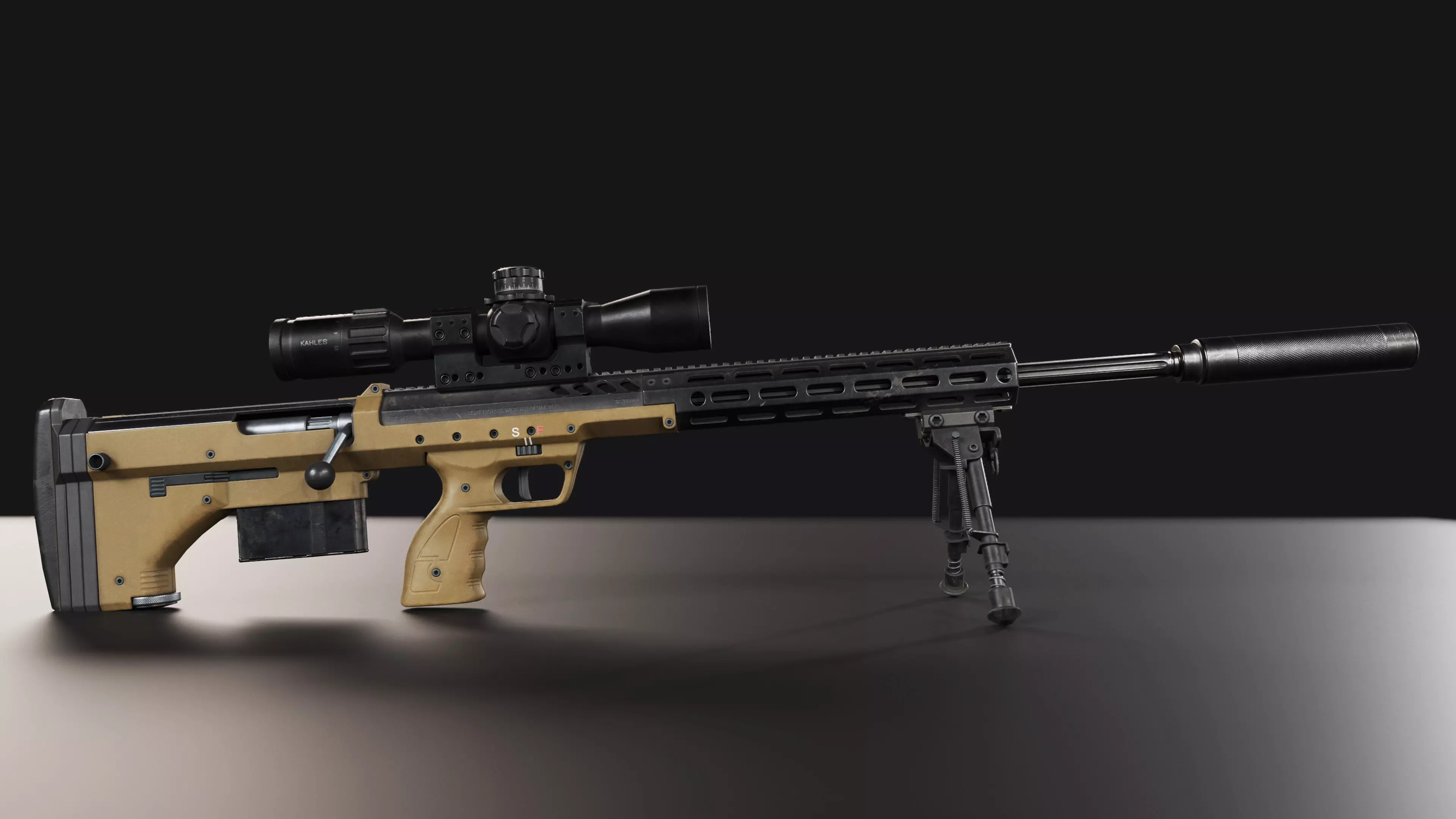 Sniper rifle SRS A2 3D model_0