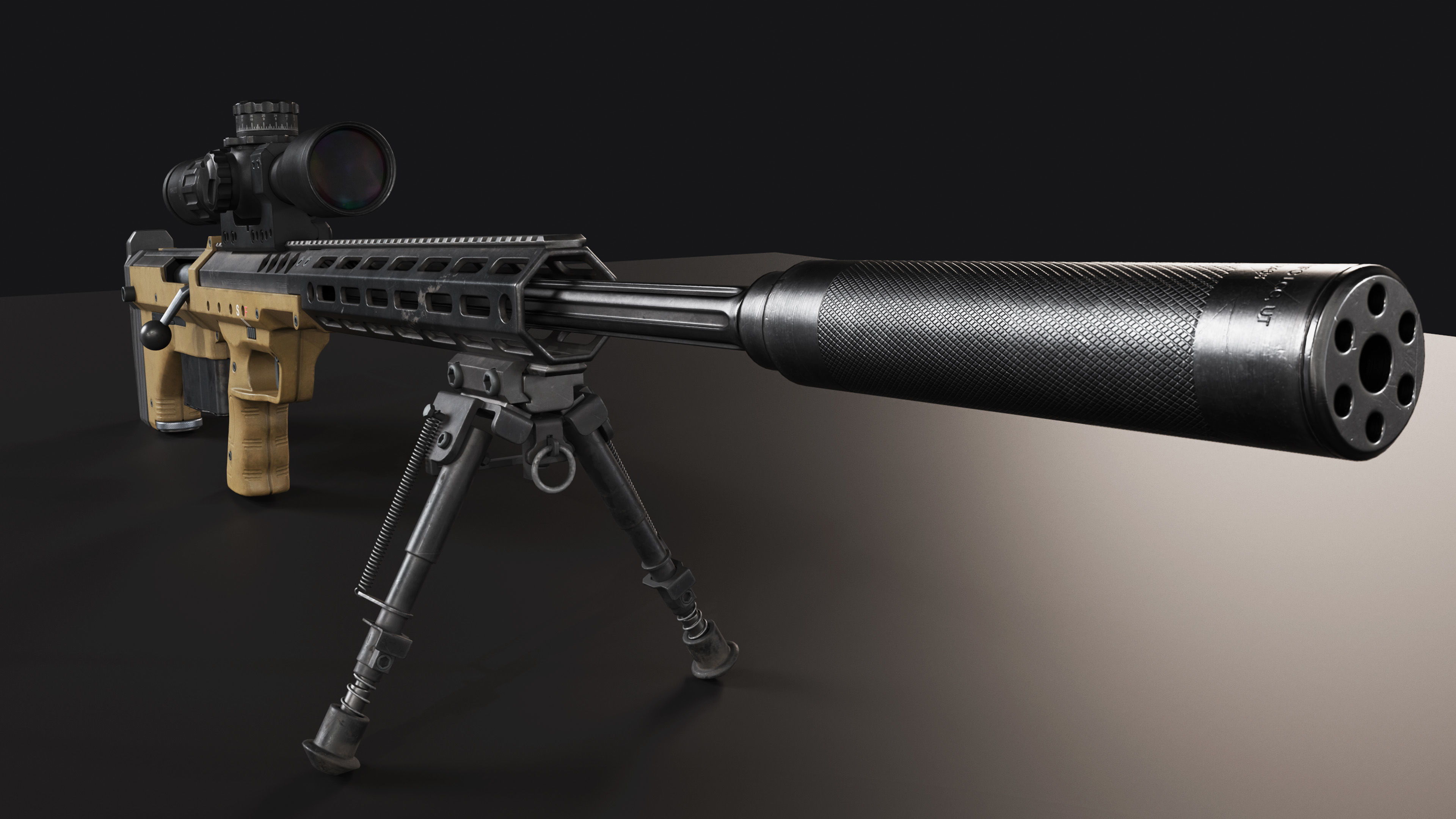 Sniper rifle SRS A2 3D model_3