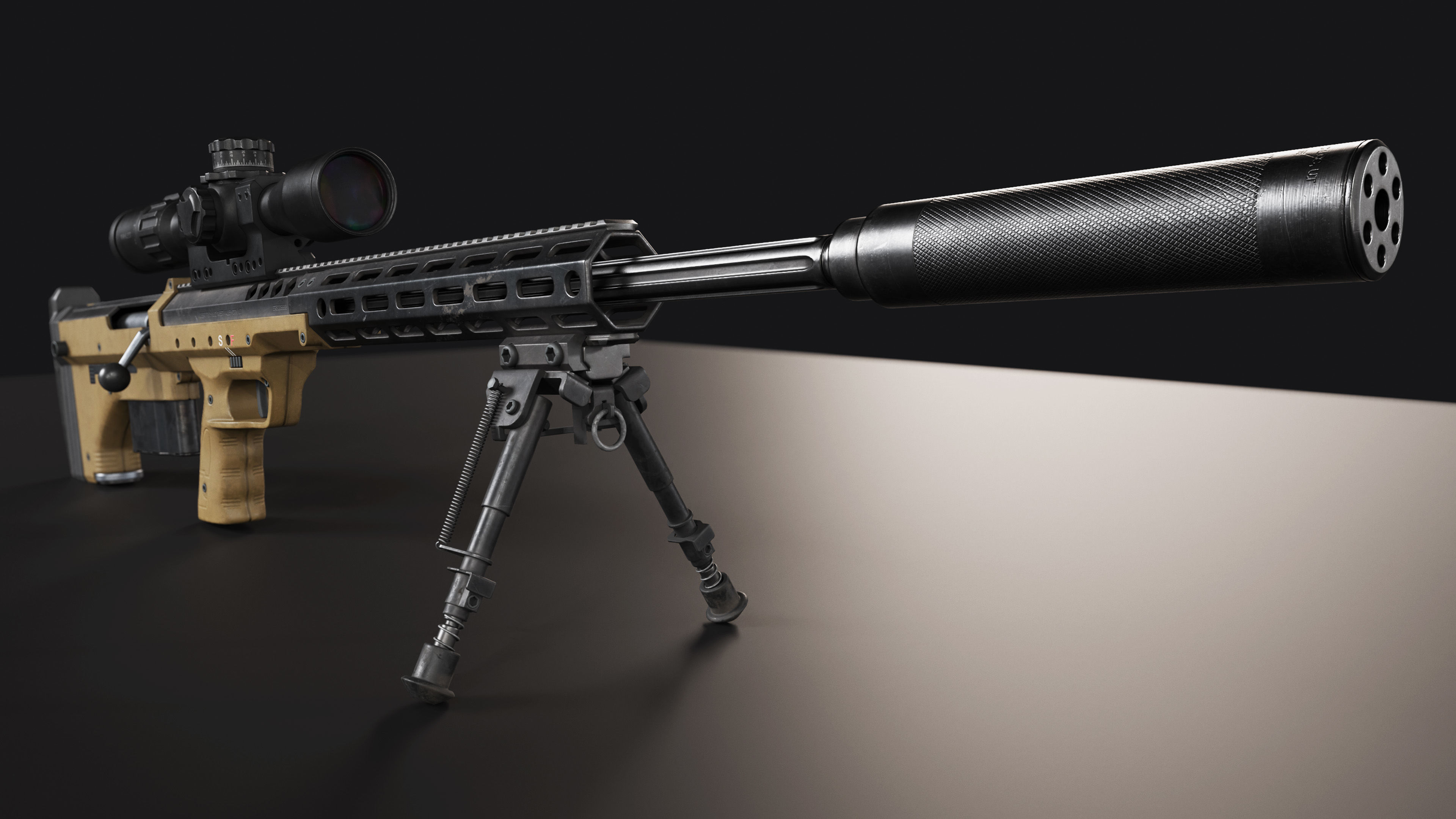 Sniper rifle SRS A2 3D model_2