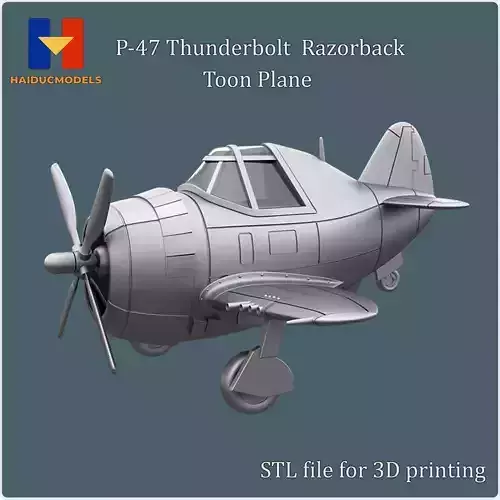 P-47 Thunderbolt  Razorback 3D Printable Egg Plane 3D print model