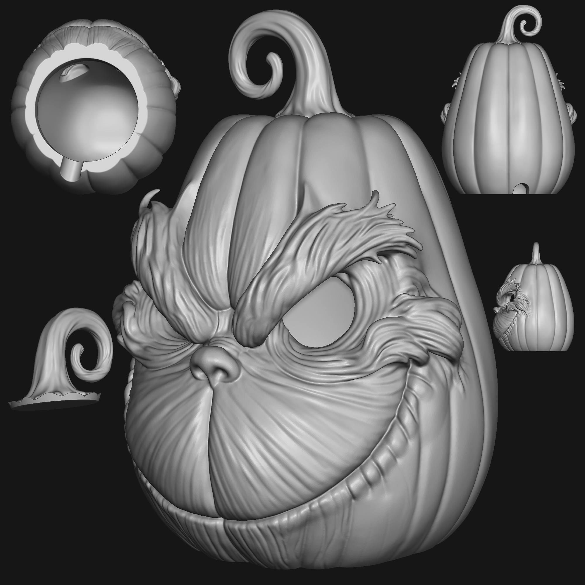 The Grinch Pumpkin Set 3D print model_6