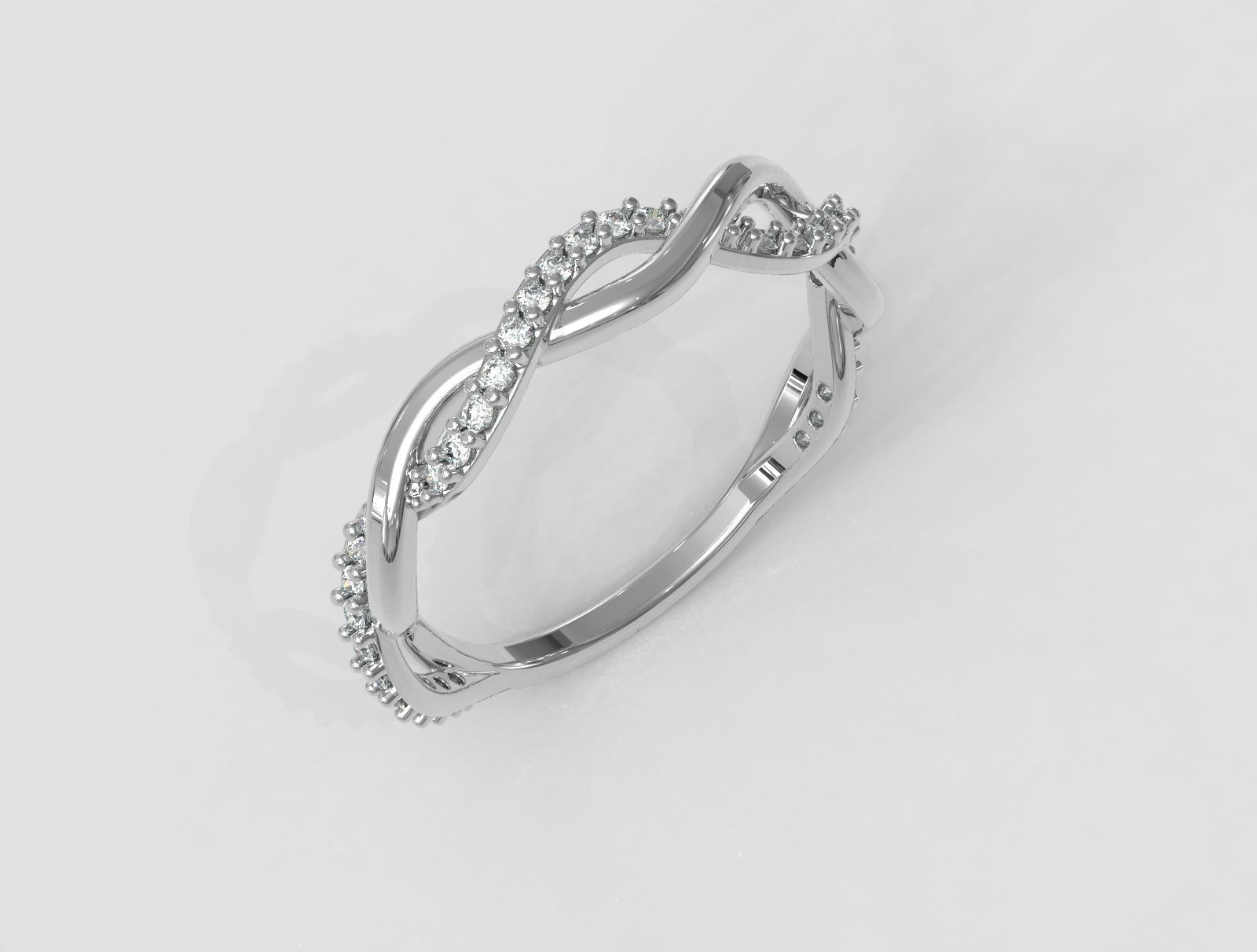 Braided Diamond Ring 3D print model_1