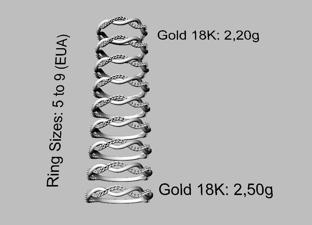 Braided Diamond Ring 3D print model_4