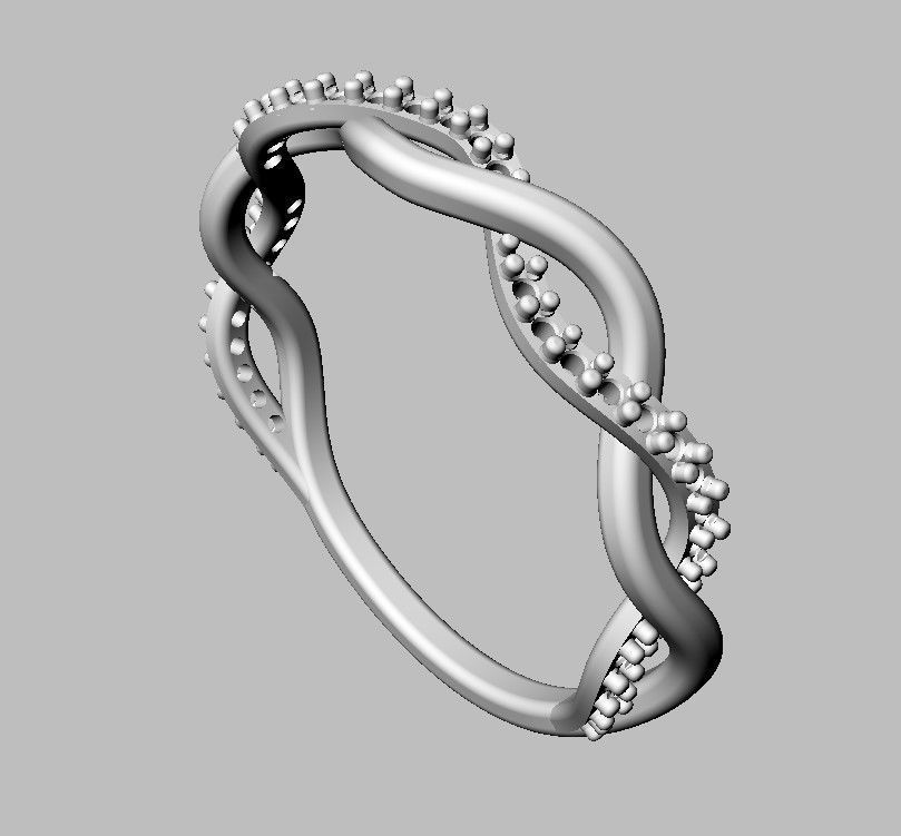 Braided Diamond Ring 3D print model_7