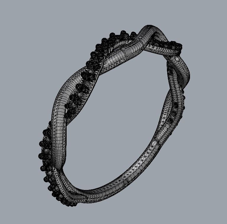 Braided Diamond Ring 3D print model_19