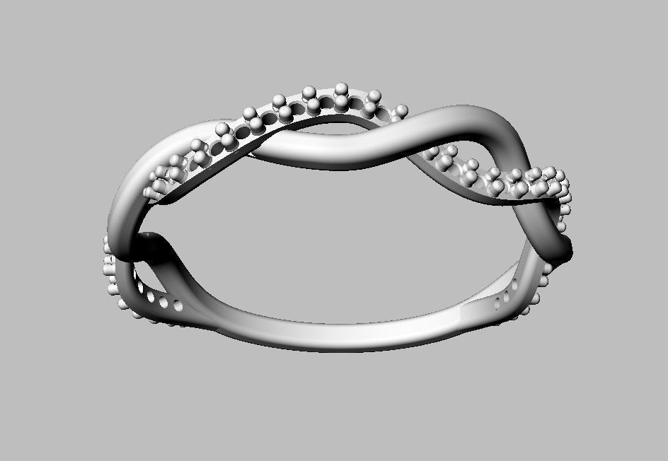Braided Diamond Ring 3D print model_6