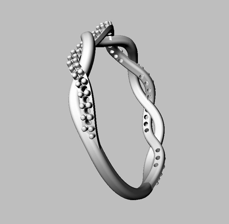 Braided Diamond Ring 3D print model_9