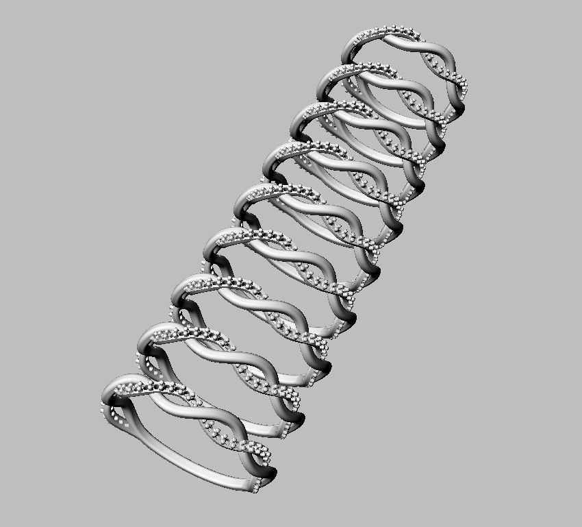 Braided Diamond Ring 3D print model_5