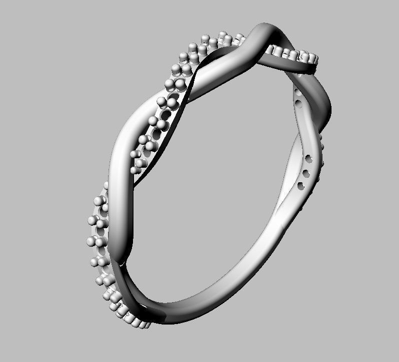 Braided Diamond Ring 3D print model_8