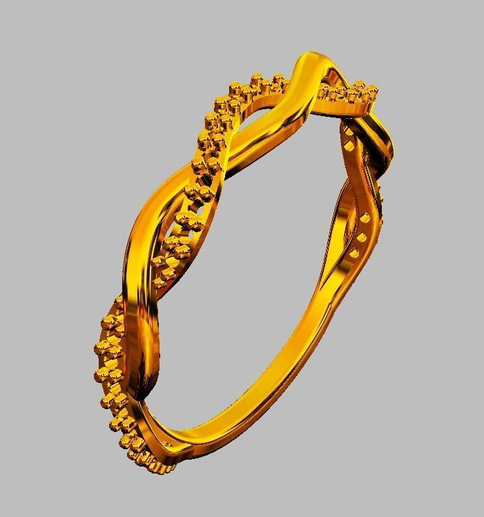 Braided Diamond Ring 3D print model_15
