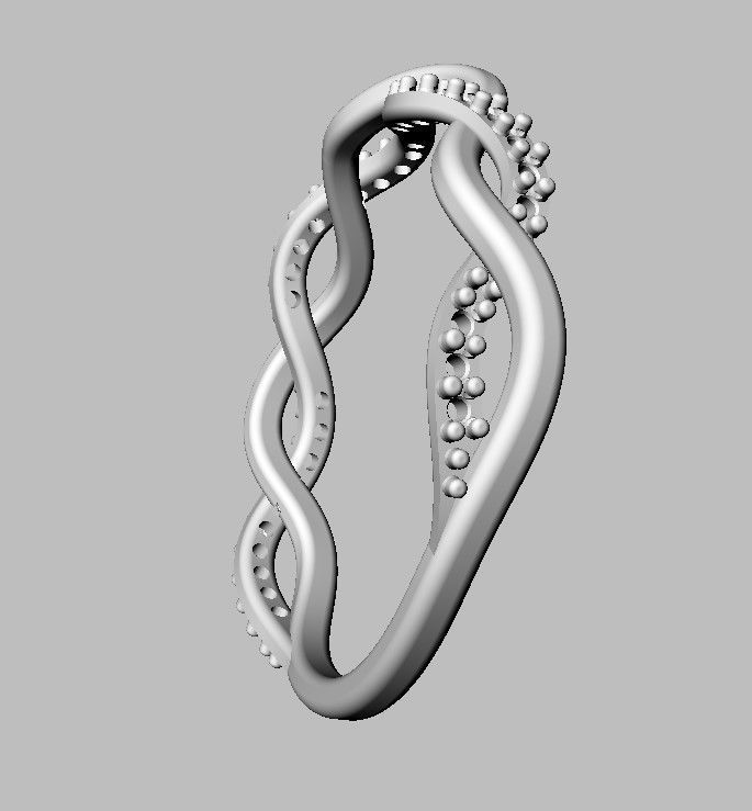 Braided Diamond Ring 3D print model_10
