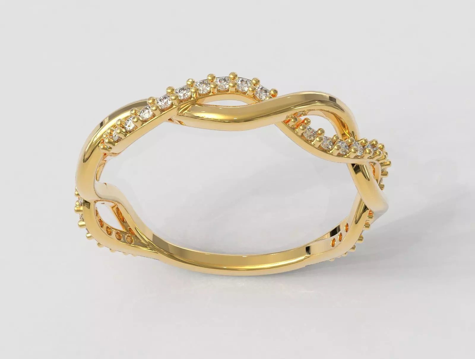 Braided Diamond Ring 3D print model_0