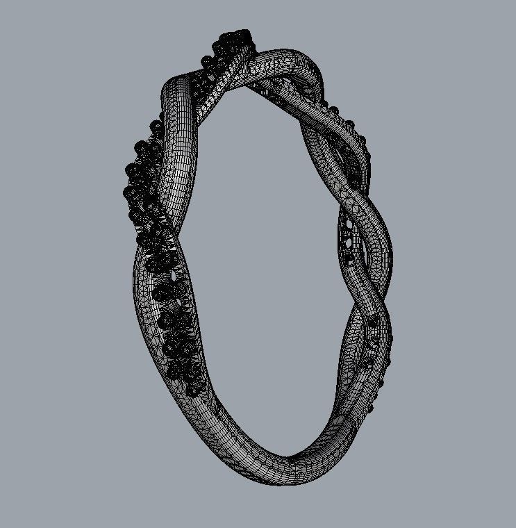 Braided Diamond Ring 3D print model_22