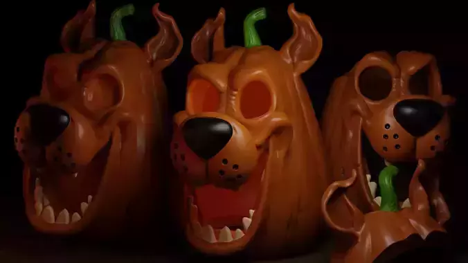 Scooby-Doo Carved Pumpkin and Candy Bowl 3D print model